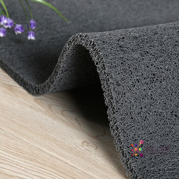 Cuttable hollow wire circle carpet floor mat entry door foyer living room door mat thickened waterproof anti-slip foot mat gray filament 1.2x18 meters