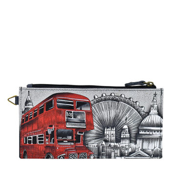 Anna by anuschka women's hand-painted genuine leather storage wallet iconic london one size