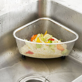 All-purpose stainless steel sink filter triangle drain net drain rack leftover artifact kitchen storage rack storage rag rack
