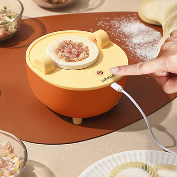Baichunbao dumpling making artifact home electric small dumpling machine fully automatic dumpling making orange yellow