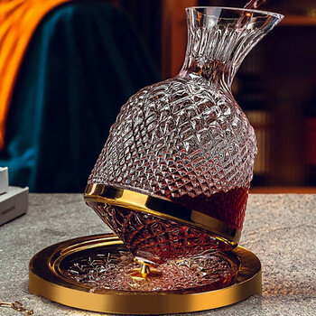 Midoc luxury high-end gyro decanter home crystal red wine glass holder set rotating tumbler decanter phnom rim gyro decanter