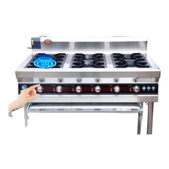 Fismaiko stainless steel clay pot commercial four-six-eight-burner gas stove multi-head energy-saving gas liquefied gas casserole porridge stove trapezoid six burners 110*87*80