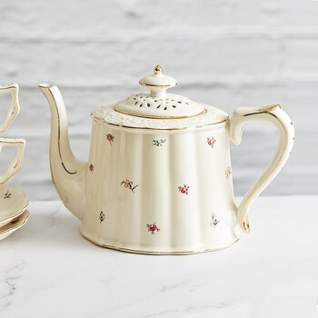 Boyei ceramic coffee pot hand-pour pot english light luxury gold painted afternoon teapot flower teapot 850ml
