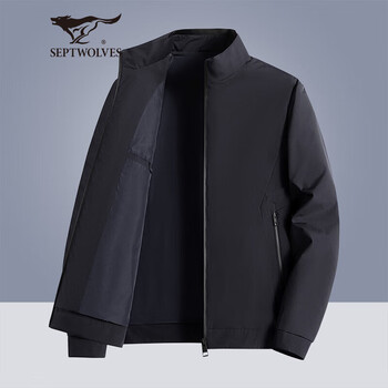 Septwolves jacket men's autumn business casual stand collar solid color cadre commuting jacket men's tops versatile clothes