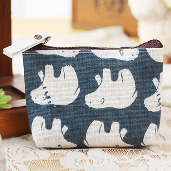 Shuguoer korean version simple coin coin purse coin bag student girl canvas cute key bag mini clutch small purse polar bear