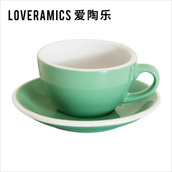 Loveramics official egg-shaped regular color cabra flower latte cup australian white dirty thick cup and saucer loveramics mint green 200ml
