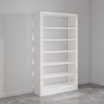 Yuzheng yuzheng home student modern simple library multi-layer floor-standing storage rack steel simple library bookshelf pearl white single-sided six-layer 2 meters high 1.2m long main shelf