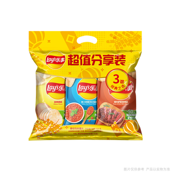 Lay's potato chips sharing pack original flavor + braised flavor + bbq flavor 70g*3 packs