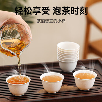Fujian century-old rice husk disposable kung fu tea cup, biodegradable, high-end, heat-resistant, home office, travel, portable hospitality tea cup, disposable tea cup 60ml/200 pieces