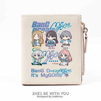 Flo cat bang dream it's mygo peripheral bangdream anime cartoon student wallet card holder female short style off-white mygo 5 stars