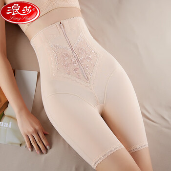 Langsha high-waisted tummy control pants, strong tummy control, strong tummy control butt lifting pants, women's postpartum body shaping corset waist briefs, skin color m (80-90 pounds)