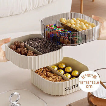 Added dried fruit snack storage box for living room and coffee shop, light luxury display plate, candy, melon seeds and nut storage box, three layers