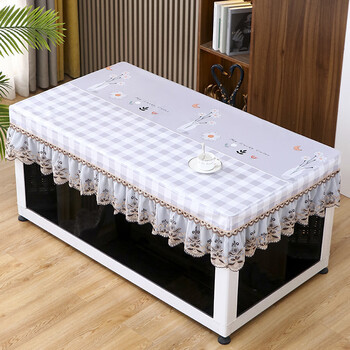 Fire table cover is waterproof, oil-proof, anti-scalding, no-wash, all-inclusive coffee table tablecloth cover, rectangular electric stove table cover, early spring time - gray (brown butterfly edge) 80*140* 25cm droop