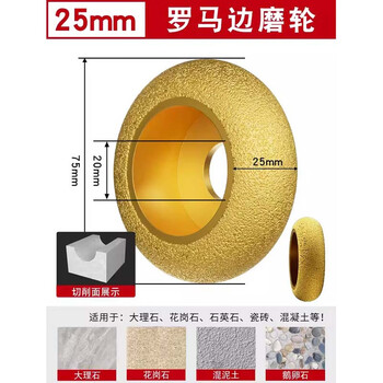 Shantou lincun stone edge grinding wheel marble tile edge grinding artifact angle grinder grinding head tile trimming chamfering tool roman edge grinding wheel working thickness 25mm