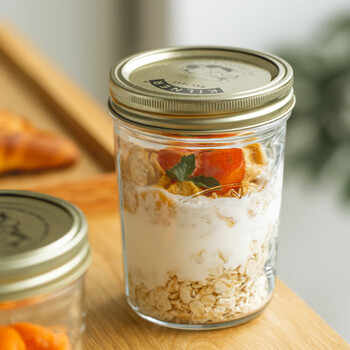 Kilner british mason cup storage oatmeal grain storage bottle fruit salad candy storage wide mouth glass sealed jar wide mouth 350ml