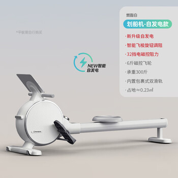 Westinghouse intelligent rowing machine home indoor silent magnetic resistance controlled small rowing machine aerobics fitness wireless self-generating/real scene simulation/32dz white