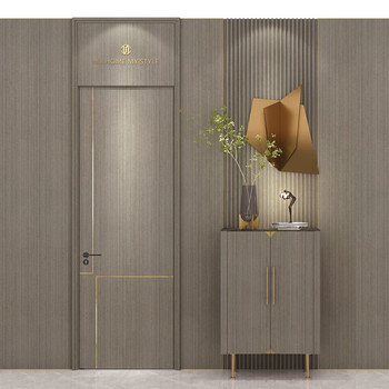 Sinuoer home wooden door, high-end fashionable modern interior door, living room door, bedroom door, flat door, unpainted, suitable for mother and baby, 46mm sinuoer home b-1633