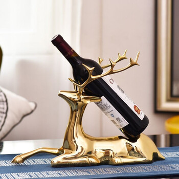 Pure copper red wine glass rack italian light luxury wine rack creative red wine rack wine glass hanger cup rack pure copper copper elk rack