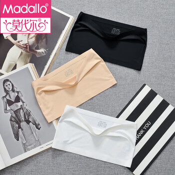 Modal ice silk non-slip tube top, anti-exposure, chest covering artifact, corset and chest one-piece bottoming, ultra-thin strapless underwear for women, ice silk upgraded version (with anti-slip silicone strip), one size fits all, white + black