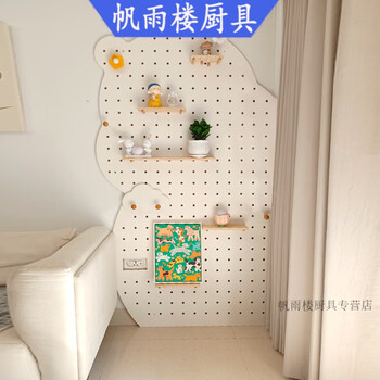 Hole board solid wood storage rack cute panda cat unrolled bear entrance custom wooden display storage wall decoration bear 110*220cm including installation