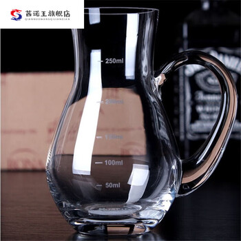 Crystal red wine decanter white wine swallowing cup wine divider centimeter cup wine pot spirits maotai cup with handle and scale pot round 100 ml wine divider