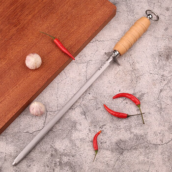 Shibazi is used as a sharpening stick for butchering, a fine-grained 12-inch sharpening stick, a household quick sharpening tool for kitchen knives, a 14-inch wooden handle sharpening stick