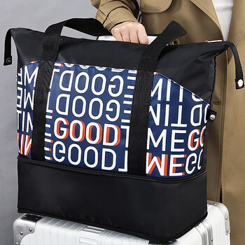 Lohas travel bag can be used as a portable large-capacity trolley bag to store canvas maternity bag folding luggage bag