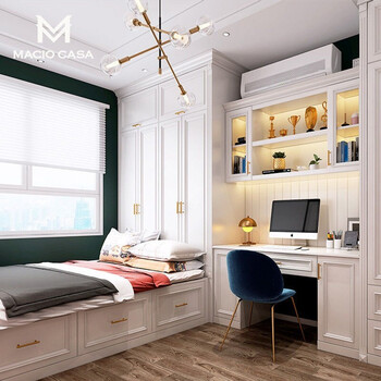 Marge whole house customized tatami bed, wardrobe, integrated bay window combination, overall light luxury style solid wood customization, advance payment