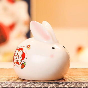 Vinoa's twelve zodiac ceramic piggy bank is a cute and high-looking piggy bank as a gift for children. it can only go in and out. rabbit (length 14*width 11.2*height 11.6) large twelve zodiac piggy bank (can be deposited or removed)