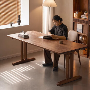 Ouce north american black walnut solid wood desk workbench living room large long table desk desk board home dining table north american black walnut 160*80*75cm