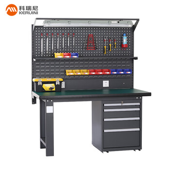 Corini heavy-duty fitter workbench side cabinet 1.8m fitter bench multi-functional maintenance tool table with hanging panel light panel operating table jzkcw18075-91bfdp can be customized