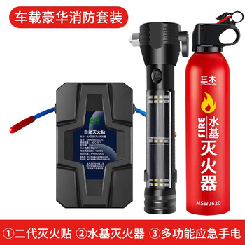 Giant wood aerosol fire extinguishing stickers smart induction fully automatic fire extinguisher hood charging cabinet new energy fire extinguishing set 100g aerosol fire extinguishing stickers + fire extinguisher + safety hammer