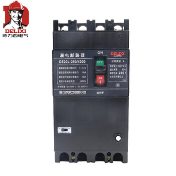 Plastic case leakage circuit breaker dz20l-250a/4300 four-pole industrial leakage protector 160a 1a 4p