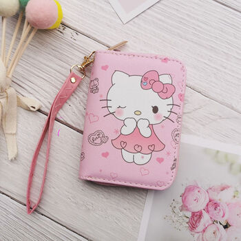 Wallet for girls cute girly heart short thin small wallet card bag compact cartoon women's small bag for girls student korean version ins zipper mini hand coin purse girls key bag ktmao small wallet