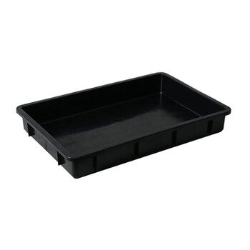 Plastic anti-static pallet rectangular square plate thickened component box material box parts box tool turnover box black no. 3 square plate outer size 560*375*75mm