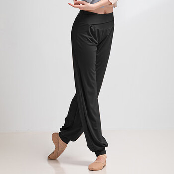 Sansha dance practice pants cupro mid-waist modern dance pants light and slimming sports pants black m