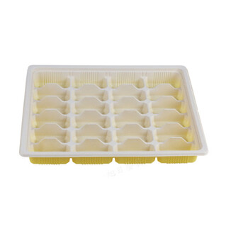 Mrs. zhuang 24 grids yellow and white 100 sets disposable dumpling boxes for takeaway lunch boxes with lids ztt-9293b