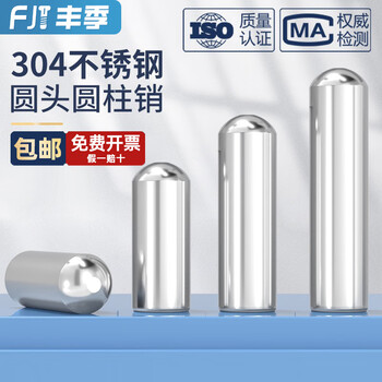 Fengji round head cylindrical pin stainless steel positioning pin shaft pin solid thimble optical axis round rod fixed roller pin 304 m6*55 5 pcs