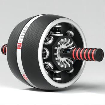 Feebo abdominal wheel automatic rebound intelligent counting silent abdominal wheel abdomen roller abdominal roller giant wheel abdominal strengther intelligent counting/shock absorbing rebound/widden giant wheel-f623 black gray