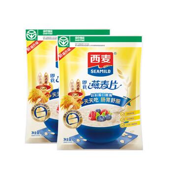 West wheat pure oatmeal 1000g * 3 bags without sucrose added ready-to-eat no-cook nutritious breakfast meal replacement cereal drink 1 bag do not contact customer service 1000g bag