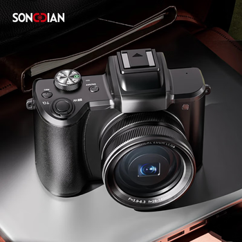 Songdian digital camera 5x optical zoom camera for taking photos, vlog videos, front and rear dual cameras, high-definition touch screen anti-shake dc206x, official standard black, 256g memory