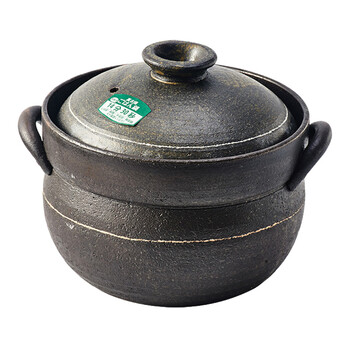 Coco house japan imported eternal black glaze earthenware pot little forest rice pot stew soup clay pot rice casserole rice pot 07055-17339 little forest double cover 4 in 2.4l