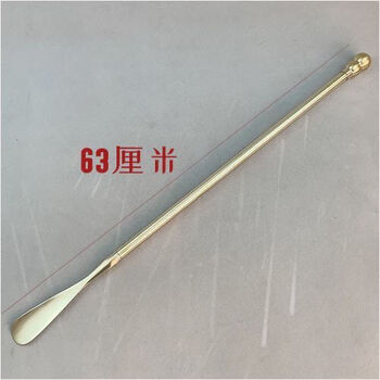 Jingfang selected household shoehorn brass extra long shoehorn long handle bent over to lift shoes brass extended maternity tool for wearing shoes for lazy people 63 cm brass shoehorn comes with lanyard