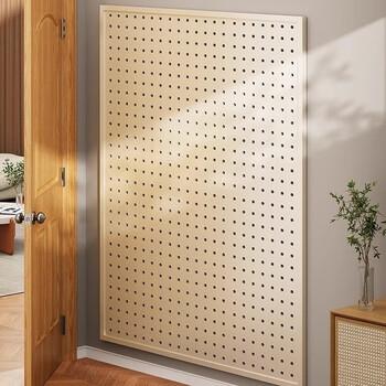 Lin jia boy round hole hole board storage rack iron punching board wall storage rack hardware tool hanging board supermarket display shelf warm white thickened frame 40*60cm