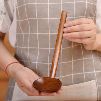 Jingchen manufacturer wholesale ajisen ramen spoon restaurant long handle spoon engraved creative colander wooden tortoise shell hot pot spoon spoon 01