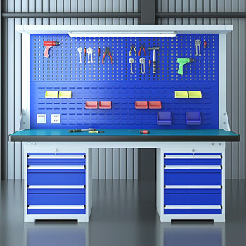 Qinfen heavy-duty assembly workbench electrician's workbench material bench fitter's desk assembly line packing bench double four drawers length 2100 width 750 height 800+1000mm