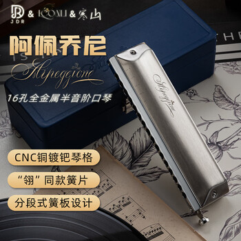 Jdr hanshan signature new 16-hole 64-tone chromatic harmonica for professional competition arpeggione 16-hole silver