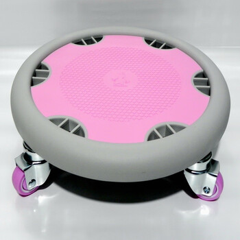 Aomadon silent sliding disk abdominal muscle disk healthy abdominal disk fitness equipment home four-wheel training abdominal muscle wheel foot sliding disk skateboard upgraded silent model pink gray + kneeling mat
