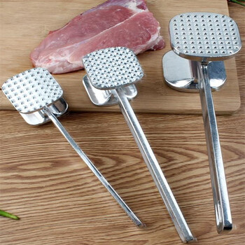 Weiqing's new household double-sided meat hammer, steak hammer, loose meat hammer, zinc alloy meat hammer, stainless steel meat hammer, tender meat hammer, small square head meat hammer