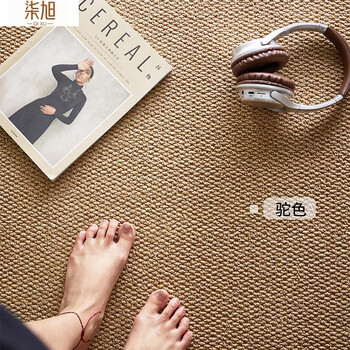 Qixu imitation sisal living room carpet anti-cat scratch living room bedroom bedside japanese tatami solid color linen can be customized camel color thickened 9 mm - non-slip and wear-resistant 200cm*300cm living room size (locked edge)